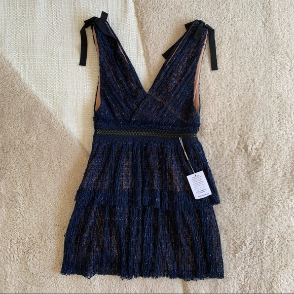 Self-portrait navy blue cocktail HOLIDAY dress! - Picture 3 of 8